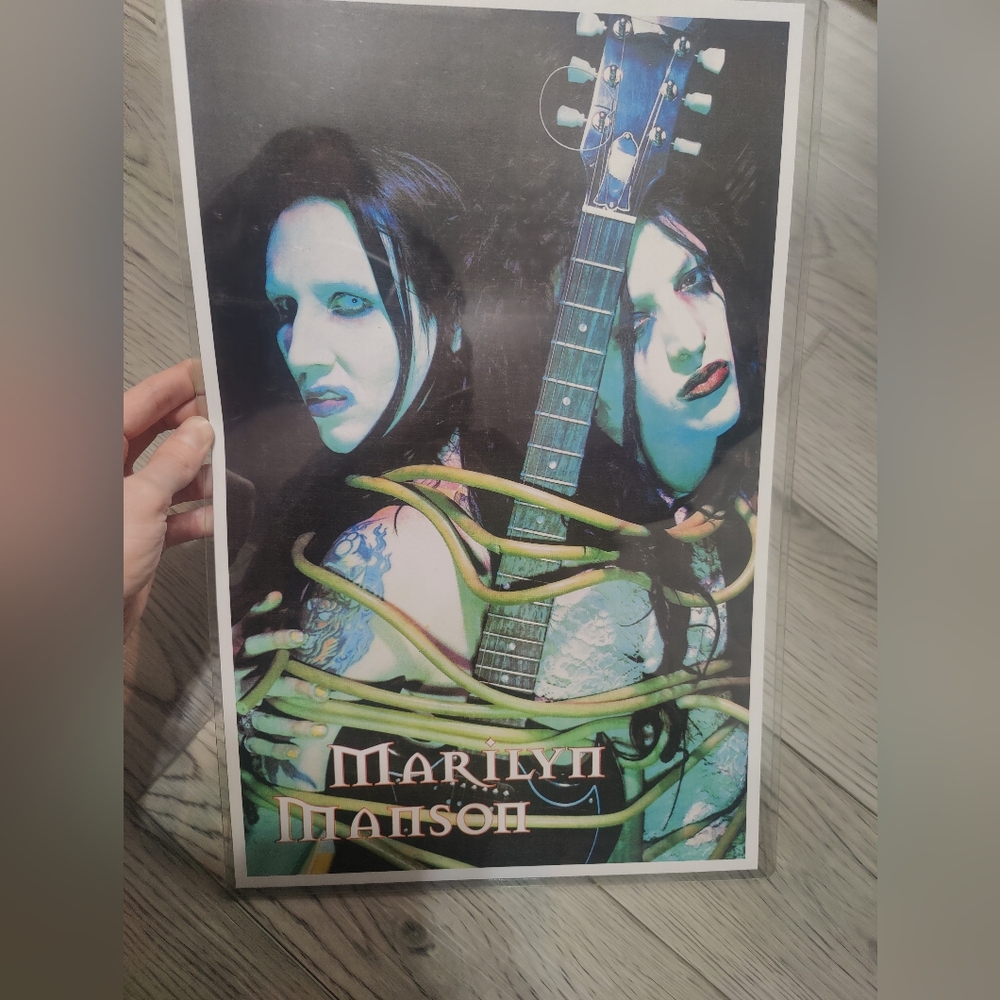 Marilyn Manson Poster 1997 Twiggy Print New In Plastic 17"x11" Goth Band Vintage